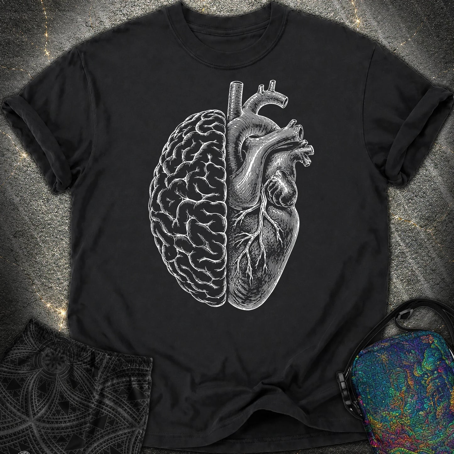 Heart Brain Comfort T-Shirt - Heart Brain Comfort T-Shirt - Black