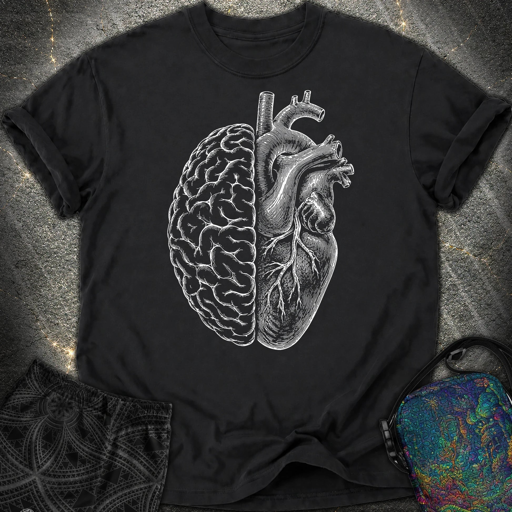 Heart Brain Comfort T-Shirt - Heart Brain Comfort T-Shirt - Black