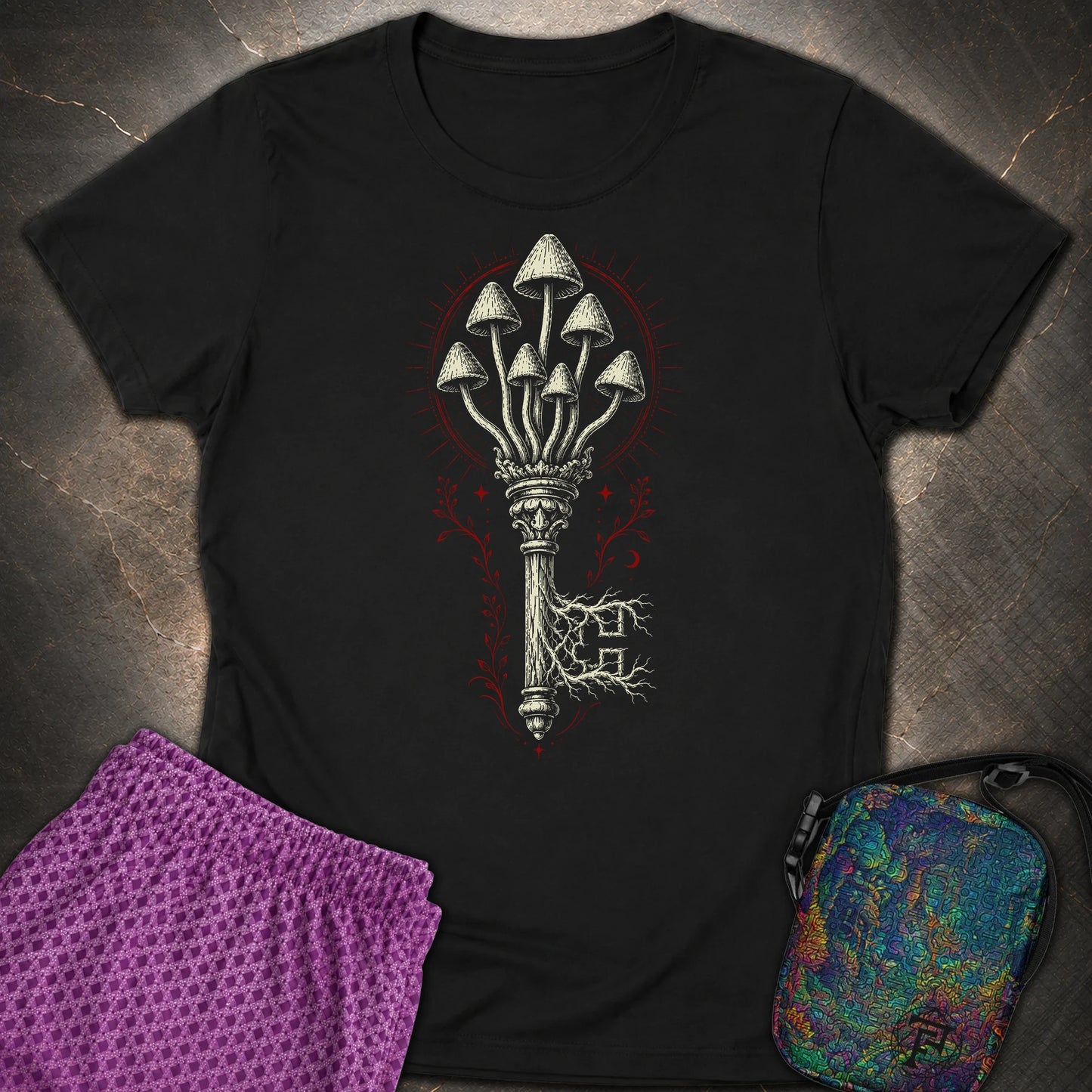 The Mushroom Key - The Mushroom Key Womens T-Shirt - Black