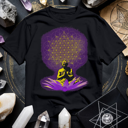 Meditating Monk Tetrahedron T-Shirt