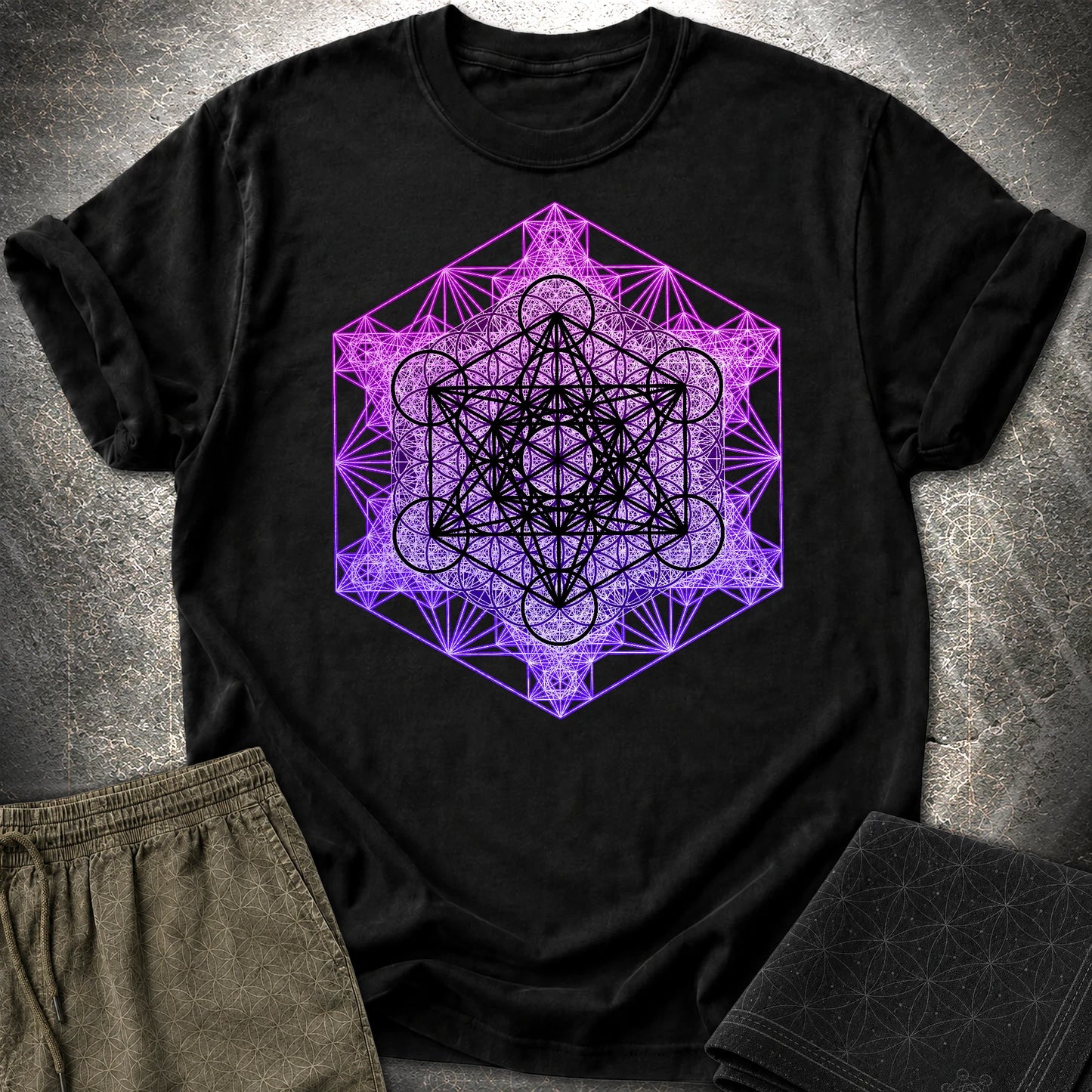 Metatron's Tesseract T-Shirt - Metatron's Tesseract T-Shirt - Black