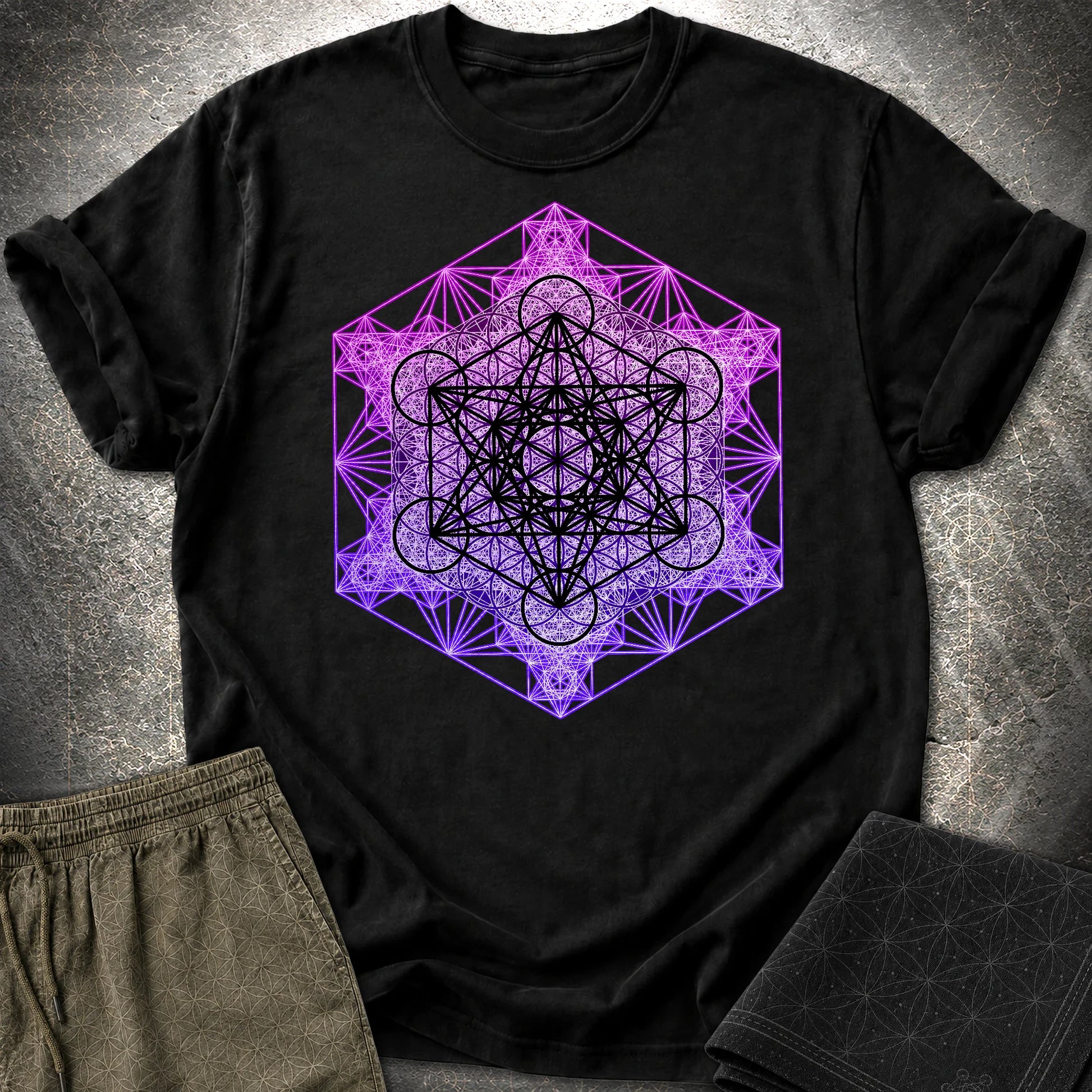 Metatron's Tesseract T-Shirt - Metatron's Tesseract T-Shirt - Black