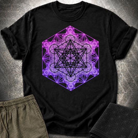 Metatron's Tesseract T-Shirt - Metatron's Tesseract T-Shirt - Black