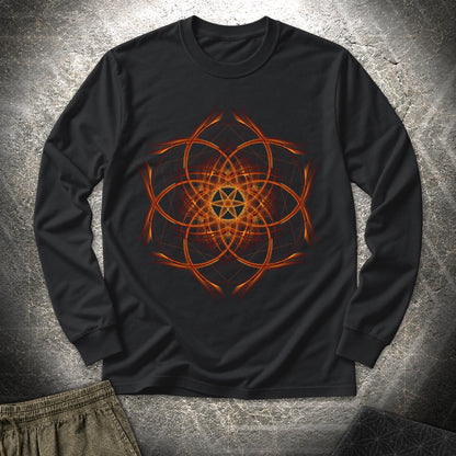 Geometric Sunset Long Sleeve Shirt - Geometric Sunset Long Sleeve Shirt - Black