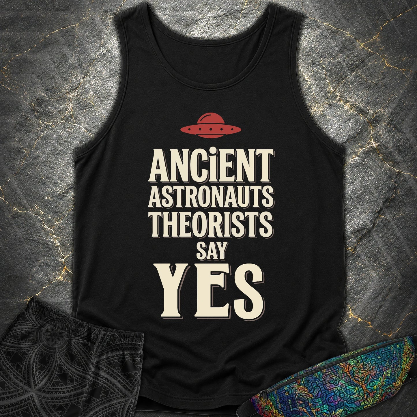Ancient Astronaut Sey Yes 3 - Ancient Astronaut Sey Yes 3 Comfort Tank Top - Black