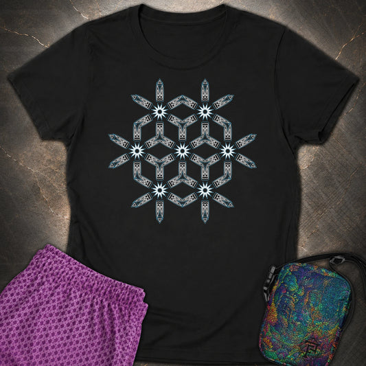 Tribal Geometry - Tribal Geometry Womens T-Shirt - Black