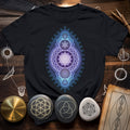 Blue Fractal Sacred Geometry Fusion T-Shirt