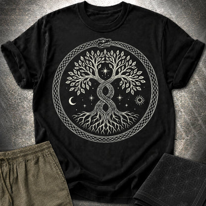 888 Ouroboros Tree T-Shirt - 888 Ouroboros Tree T-Shirt - Black