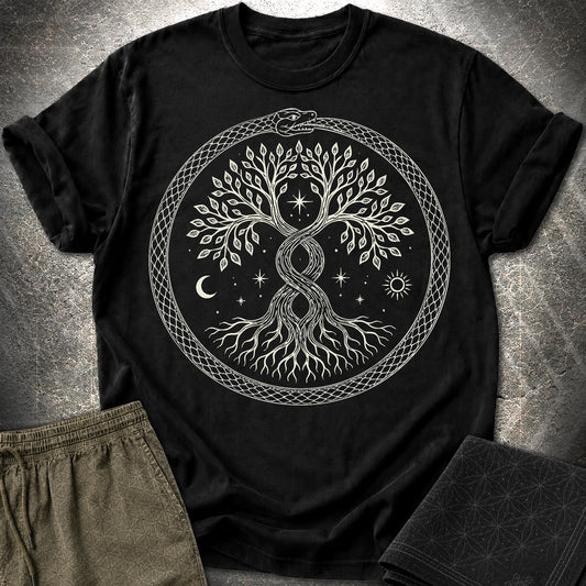 888 Ouroboros Tree T-Shirt - 888 Ouroboros Tree T-Shirt - Black