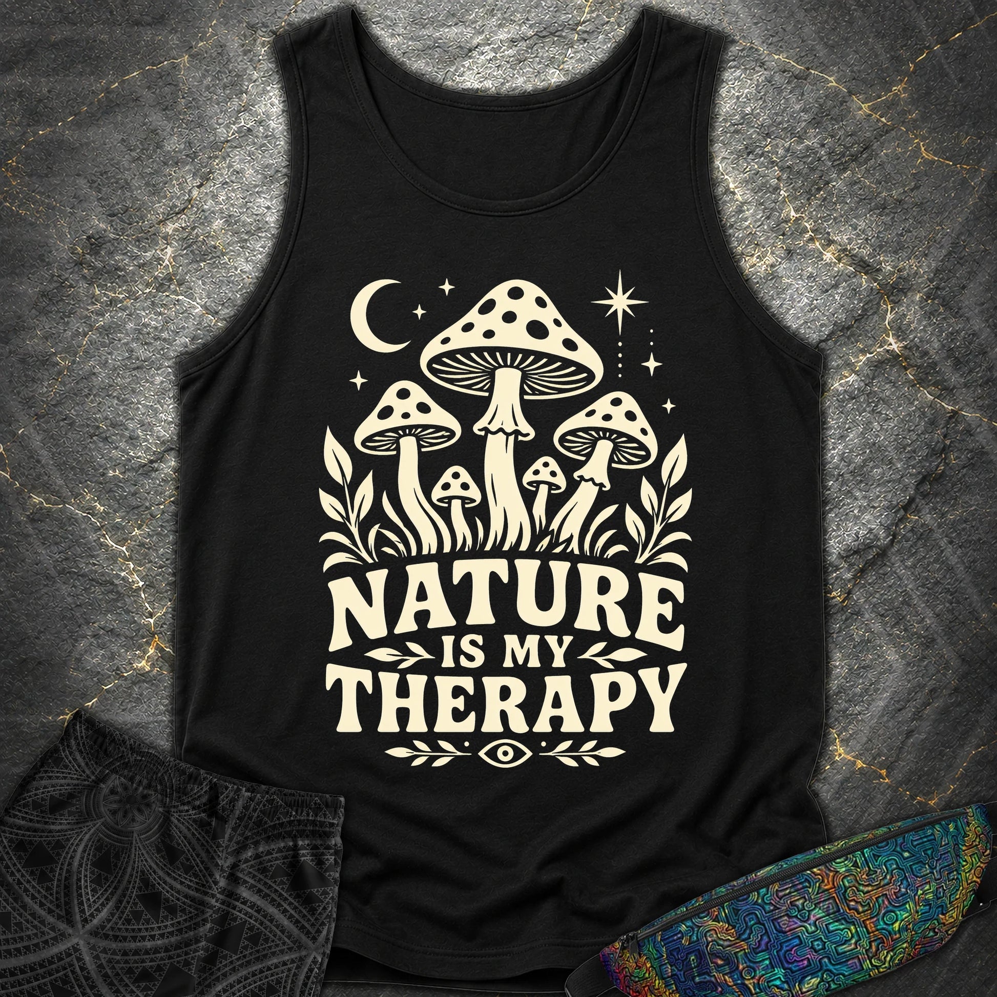 Nature Is My Therapy Mushroom Comfort Tank - Nature Is My Therapy Mushroom Comfort Tank - Black