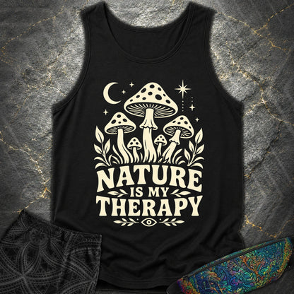 Nature Is My Therapy Mushroom Comfort Tank - Nature Is My Therapy Mushroom Comfort Tank - Black