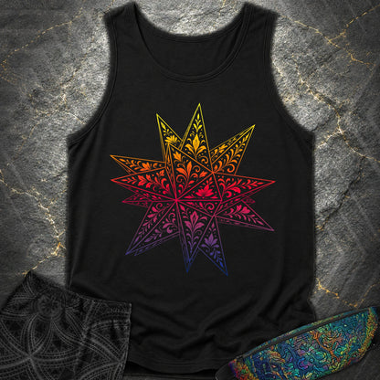 Colorful Stellated Dodecahedron - Colorful Stellated Dodecahedron Comfort Tank Top - Black