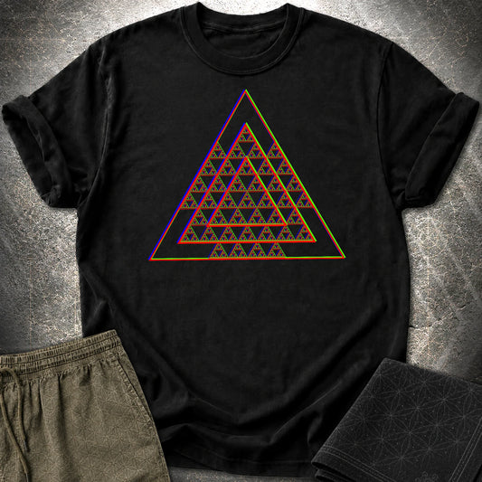 Sierpinski Glitch Triangle T-Shirt - Sierpinski Glitch Triangle T-Shirt - Black