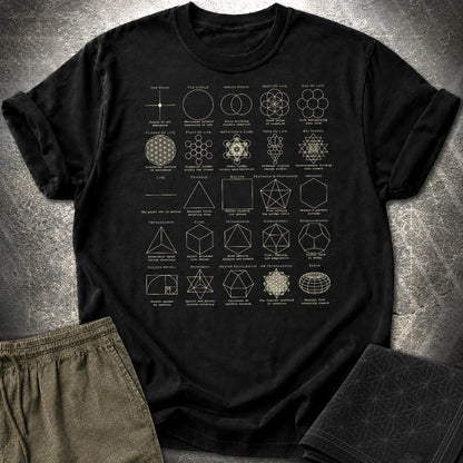Sacred Geometry Figures T-Shirt - Sacred Geometry Figures T-Shirt - Black