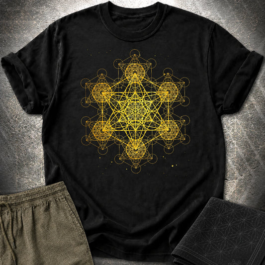 Fractal Metatron's Cube T-Shirt - Fractal Metatron's Cube T-Shirt - Black