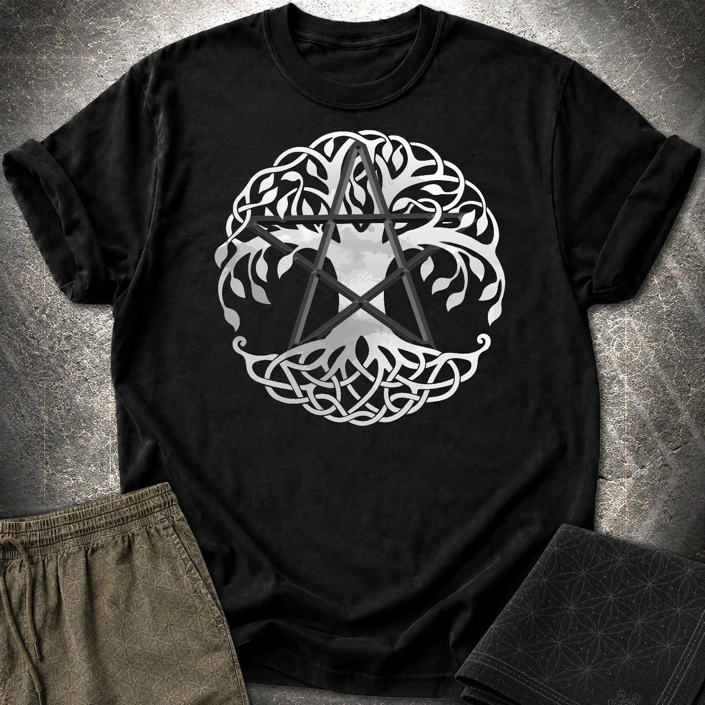 Pagan Celtic Tree Wicca T-Shirt - Pagan Celtic Tree Wicca T-Shirt - Black