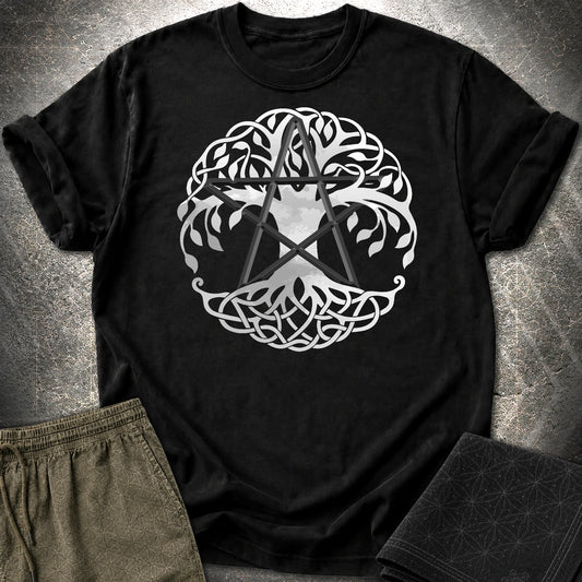 Pagan Celtic Tree Wicca T-Shirt - Pagan Celtic Tree Wicca T-Shirt - Black