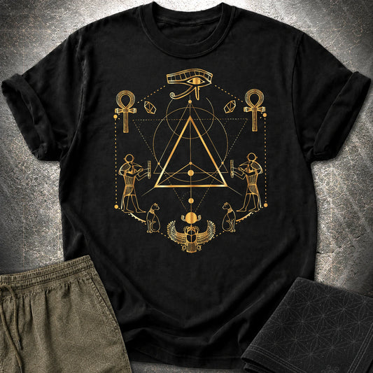 Eye Of Ra Egypt Geometry T-Shirt - Eye Of Ra Egypt Geometry T-Shirt - Black