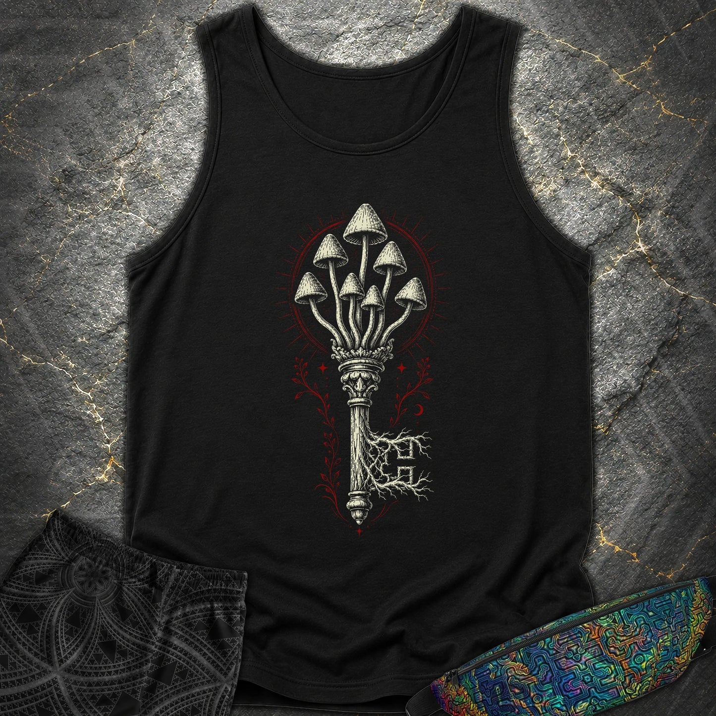 The Mushroom Key - The Mushroom Key Comfort Tank Top - Black