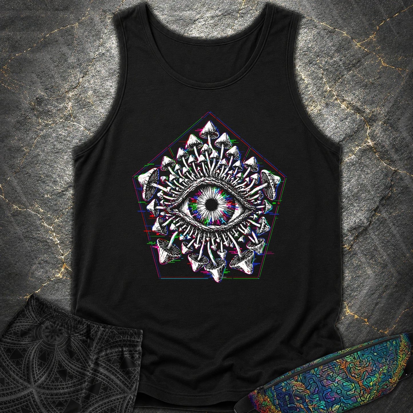 Third Eye Mushroom Comfort Tank - Third Eye Mushroom Comfort Tank - Black