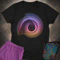 Spiralling Gradient Triangle Womens T-Shirt