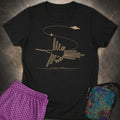 Nazca Bird and Flying Saucer Womens T-Shirt