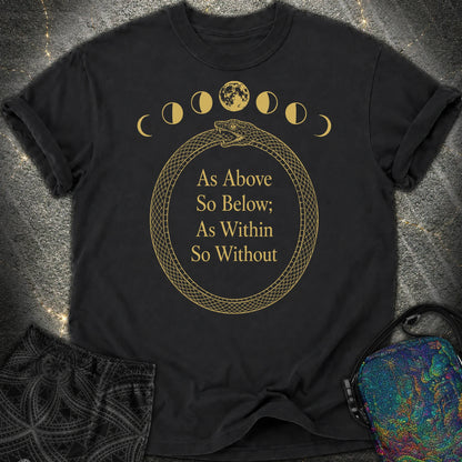 As Above So Below Gold Ouroboros - As Above So Below Gold Ouroboros Comfort T-Shirt - Black