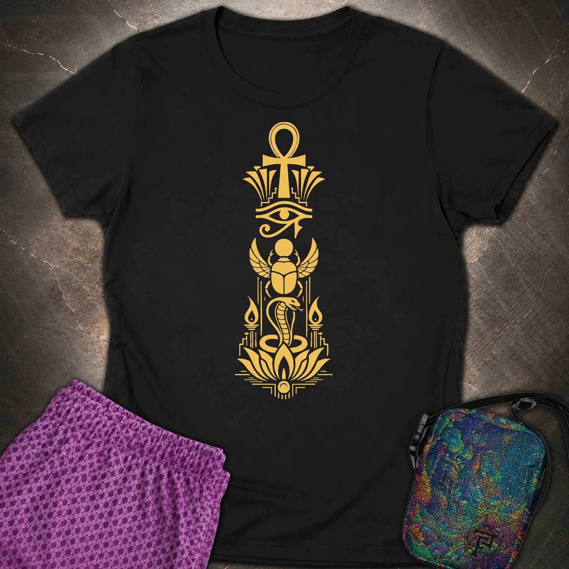 Sacred Symbols of Eternal Life - Sacred Symbols of Eternal Life Womens T-Shirt - Black