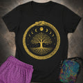 Ouroboros Moon Tree Womens T-Shirt