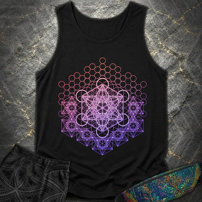 Metatron And Flower Connection - Metatron And Flower Connection Tank Top - Black