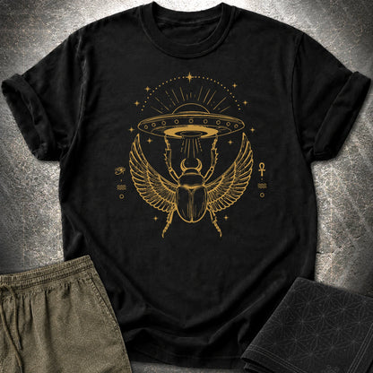 Celestial Scarab Beneath the Starship - Celestial Scarab Beneath the Starship T-Shirt - Black