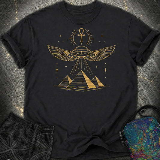 Winged Starship Over the Pyramids - Winged Starship Over the Pyramids Comfort T-Shirt - Black