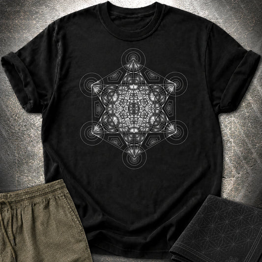 Metatron's Cube Mosaic T-Shirt - Metatron's Cube Mosaic T-Shirt - Black