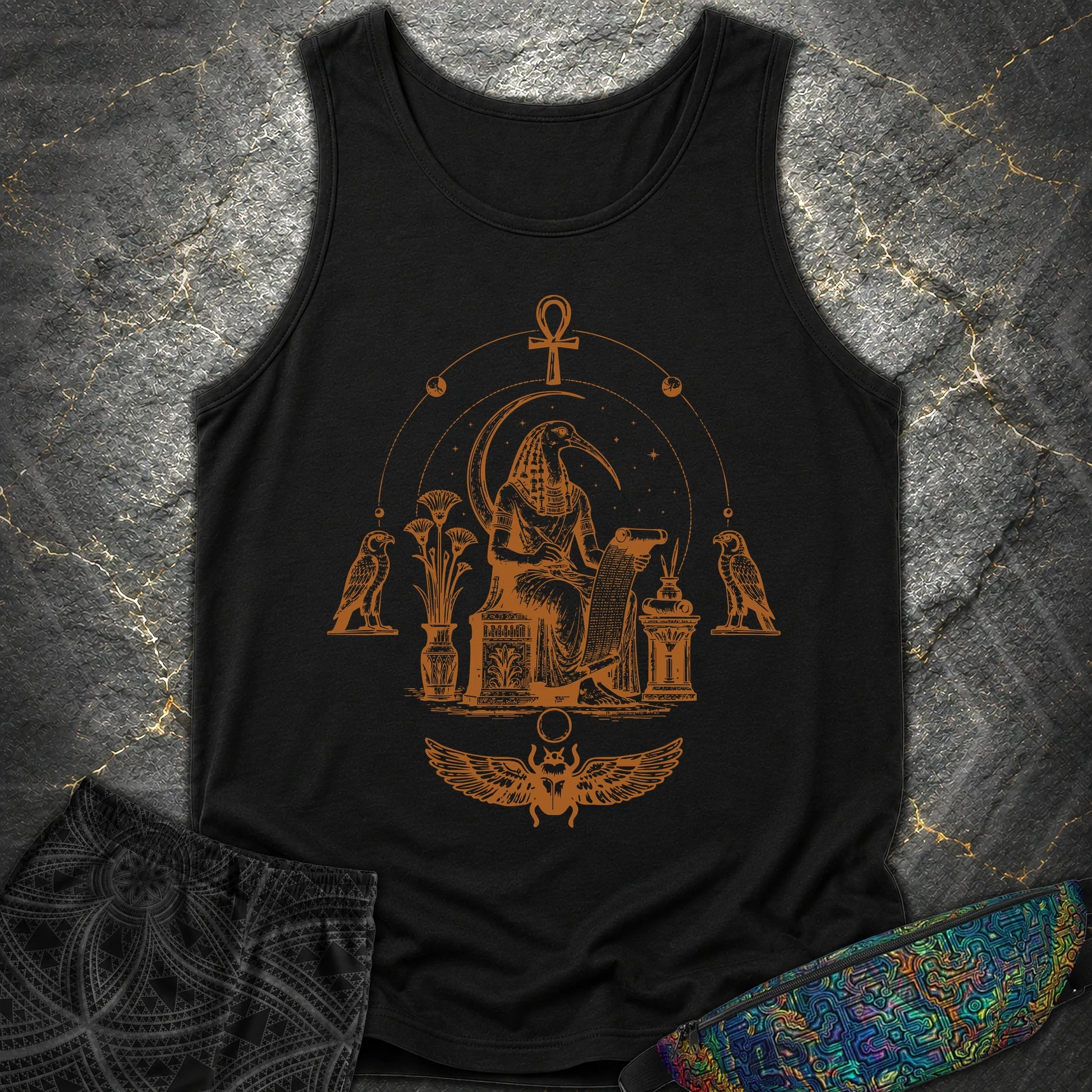 Ibis Scribe Beneath the Moon - Ibis Scribe Beneath the Moon Comfort Tank Top - Black