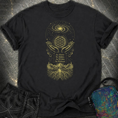 As Above So Below Flower Of Life Comfort T-Shirt - As Above So Below Flower Of Life Comfort T-Shirt - Black