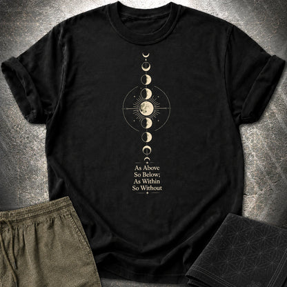 As Above So Below Moon - As Above So Below Moon T-Shirt - Black