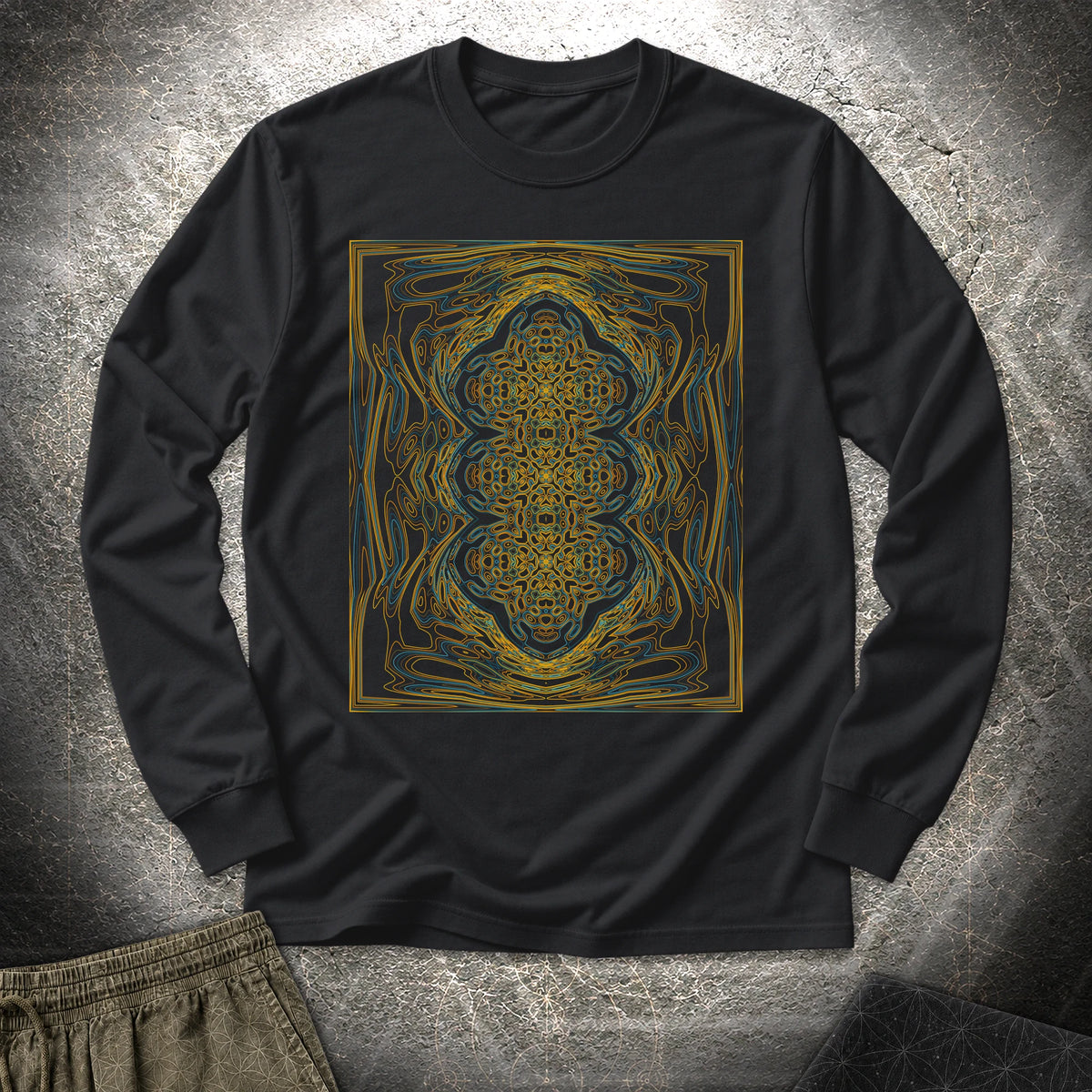 Kaleidoscopic Wave - Kaleidoscopic Wave Long Sleeve Shirt - Black