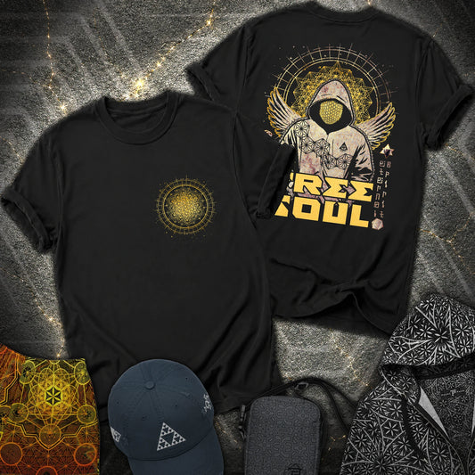 Free Soul Tetrahedron 2 Sided T-Shirt - Free Soul Tetrahedron 2 Sided T-Shirt - Black