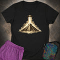 Mayan Pyramid Under the UFO Womens T-Shirt
