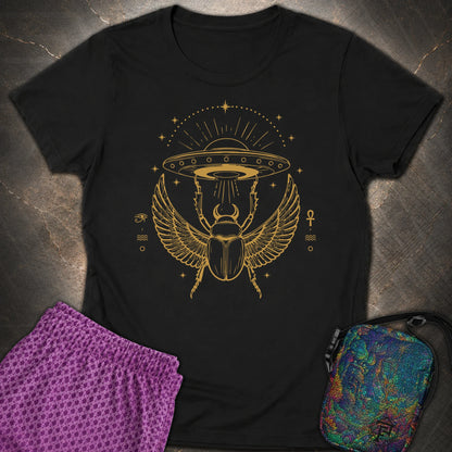 Celestial Scarab Beneath the Starship - Celestial Scarab Beneath the Starship Womens T-Shirt - Black