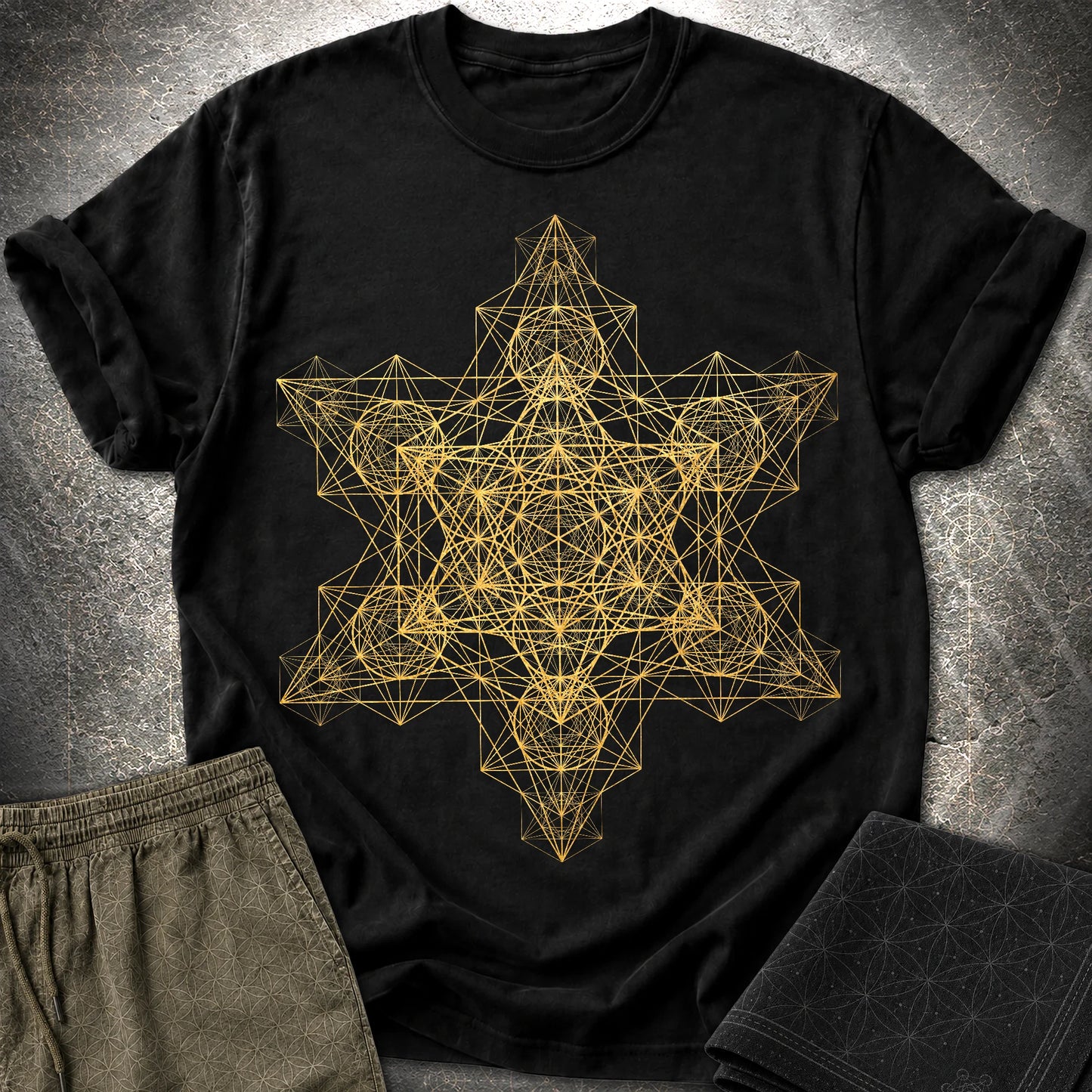 Metatron Fractal Star T-Shirt - Metatron Fractal Star T-Shirt - Black