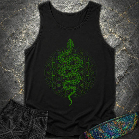 Flower of Life Serpent Comfort Tank Top - Flower of Life Serpent Comfort Tank Top - Black