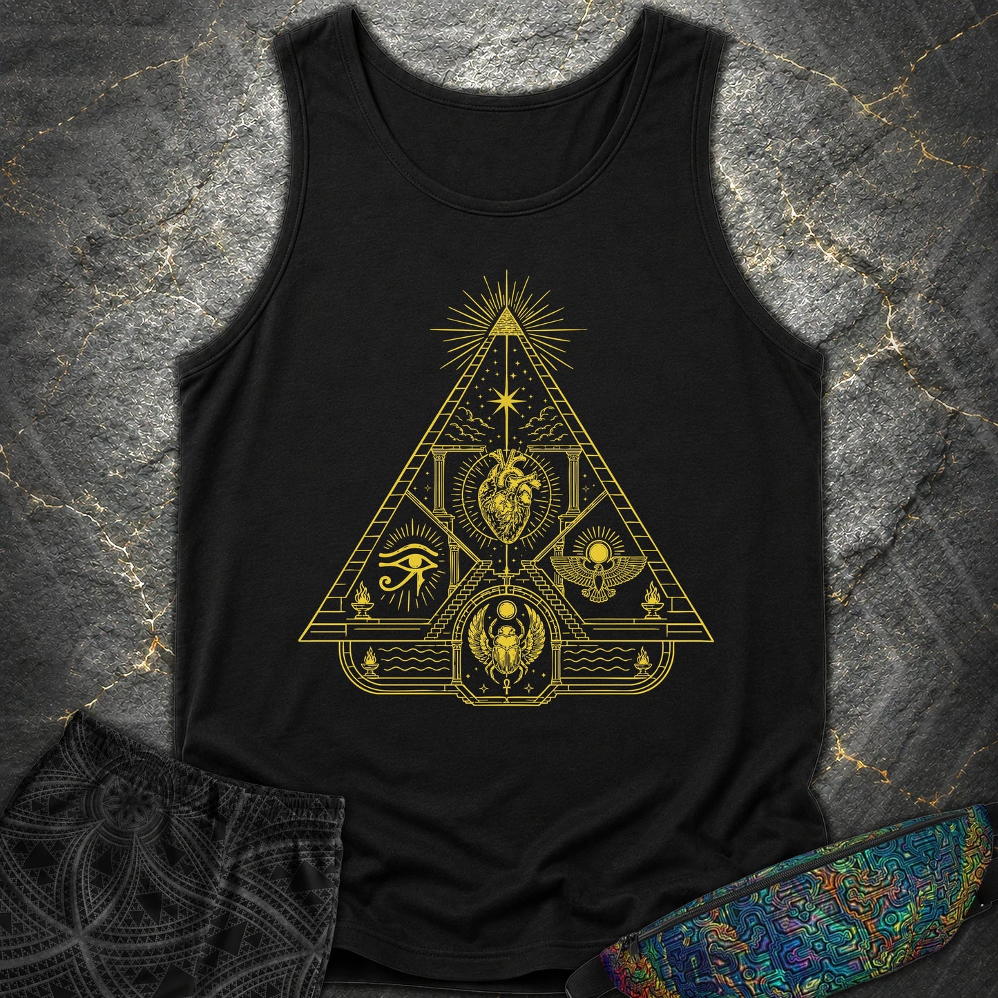 Mystic Pyramid of the Sacred Heart - Mystic Pyramid of the Sacred Heart Comfort Tank Top - Black