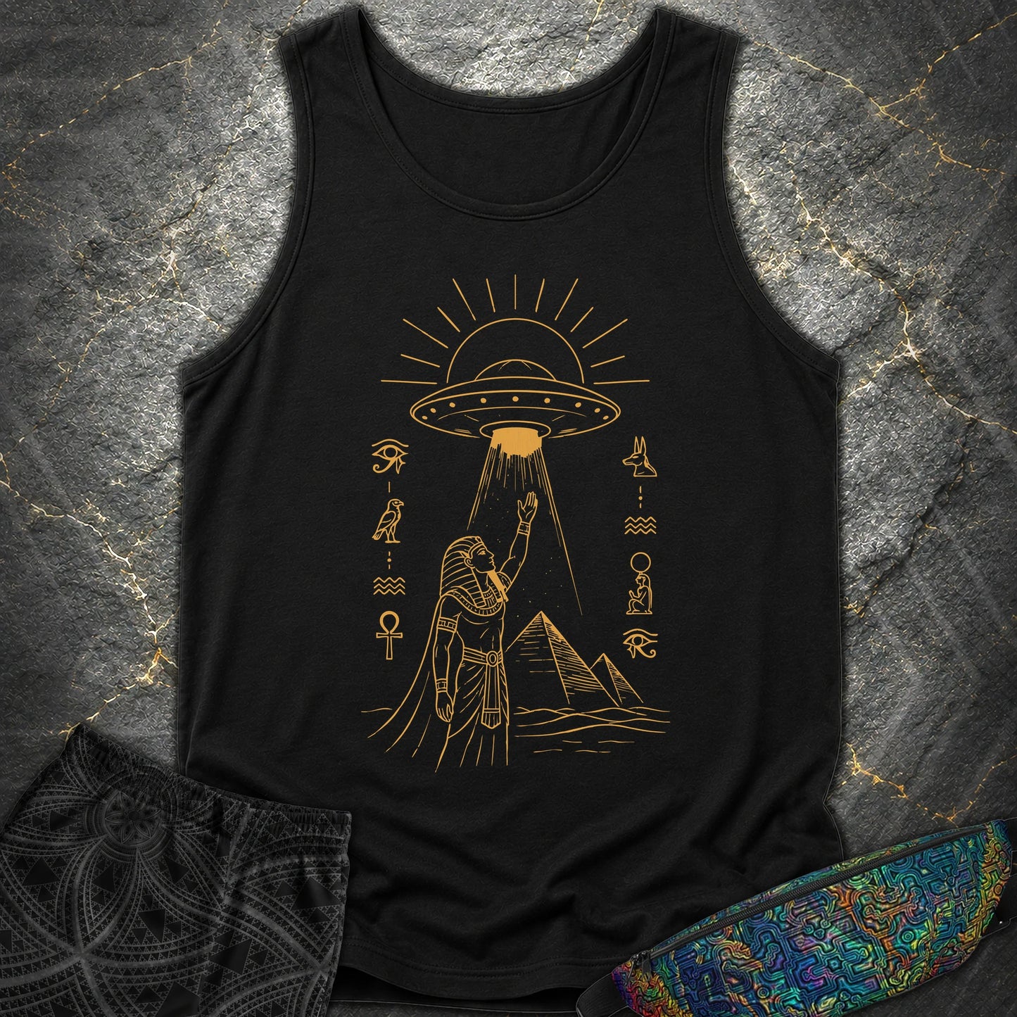 Pharaoh Reaching for the Sky Vessel - Pharaoh Reaching for the Sky Vessel Comfort Tank Top - Black