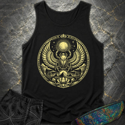 Winged Scarab of the Sun - Winged Scarab of the Sun Comfort Tank Top - Black