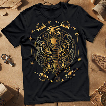 Falcon Flower Of Life Egypt T-Shirt