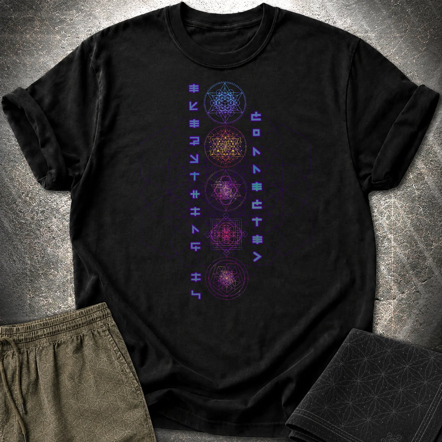 Everything Is Connected Sacred Geometry T-Shirt - Everything Is Connected Sacred Geometry T-Shirt - Black