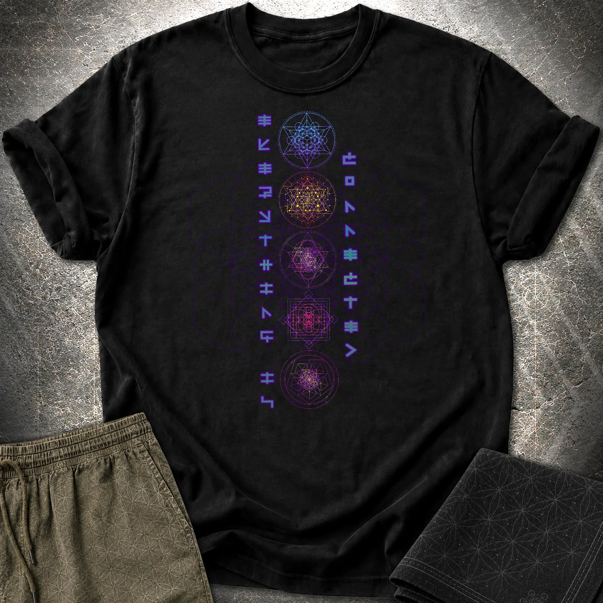 Everything Is Connected Sacred Geometry T-Shirt - Everything Is Connected Sacred Geometry T-Shirt - Black