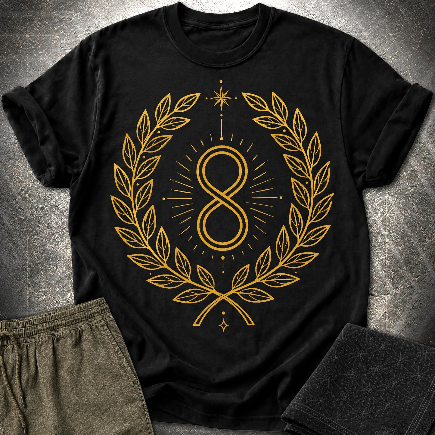 888 Infinity Wreath Unisex T-Shirt - 888 Infinity Wreath Unisex T-Shirt - Black