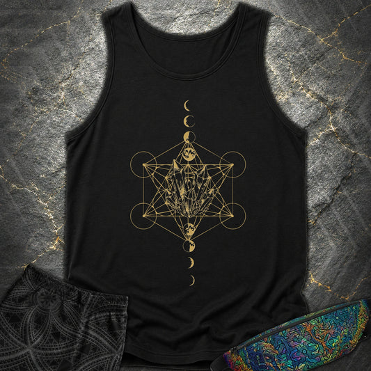 Metatron Crystal Moon Phases - Metatron Crystal Moon Phases Comfort Tank Top - Black